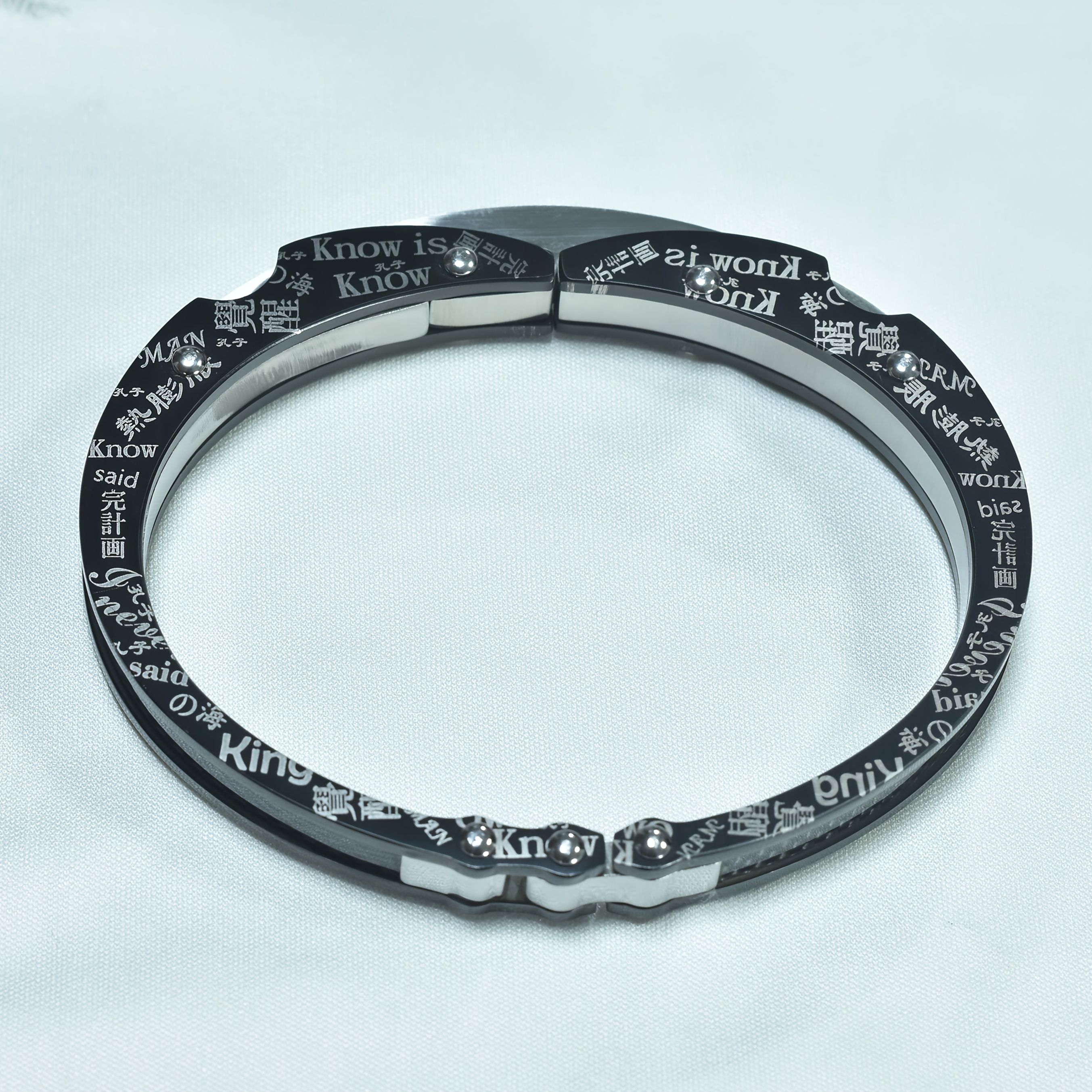 Men's 304 Stainless Steel Open Bangle, Punk Street Style